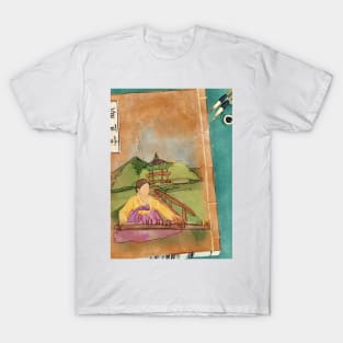 Korean traditional book with gayageum T-Shirt